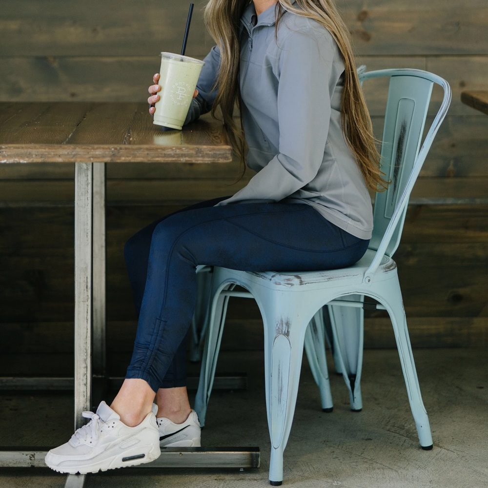 ZYIA Distressed Blue Ankle Cinch Hi-Rise 7/8 24"